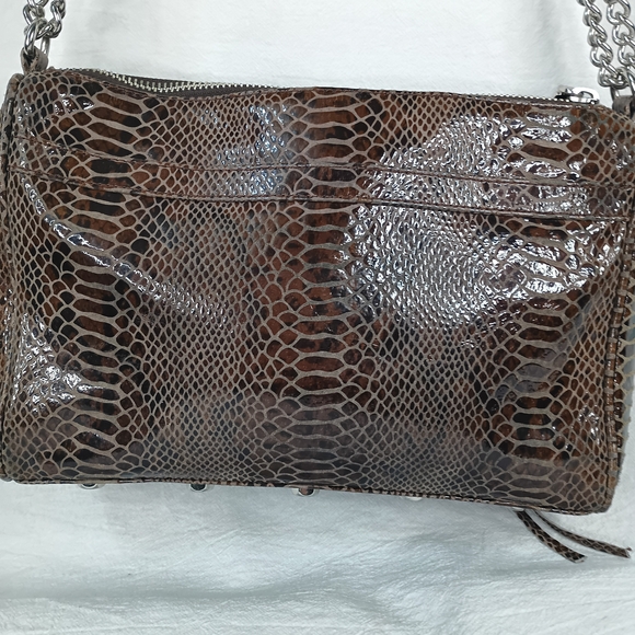 Rebecca Minkoff Brown Snake Print Crossbody Bag - Picture 10 of 14